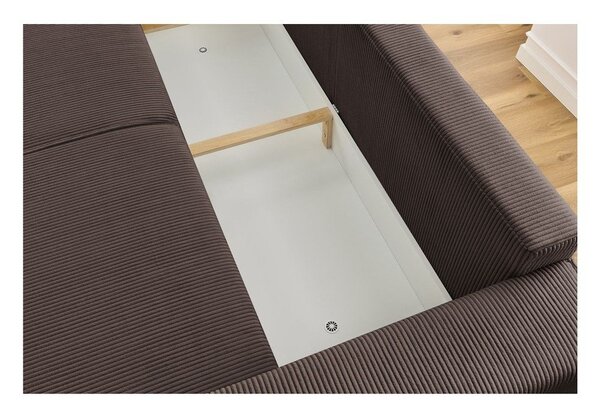 Taupe menčestrová rozkladacia pohovka 245 cm Nihad – Bobochic Paris