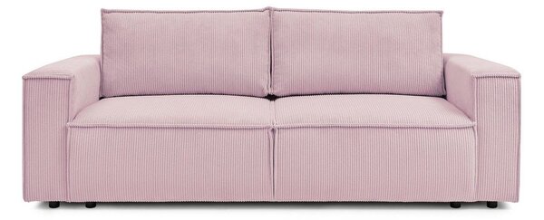 Svetloružová menčestrová rozkladacia pohovka 245 cm Nihad – Bobochic Paris