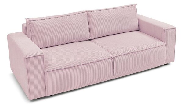 Svetloružová menčestrová rozkladacia pohovka 245 cm Nihad – Bobochic Paris