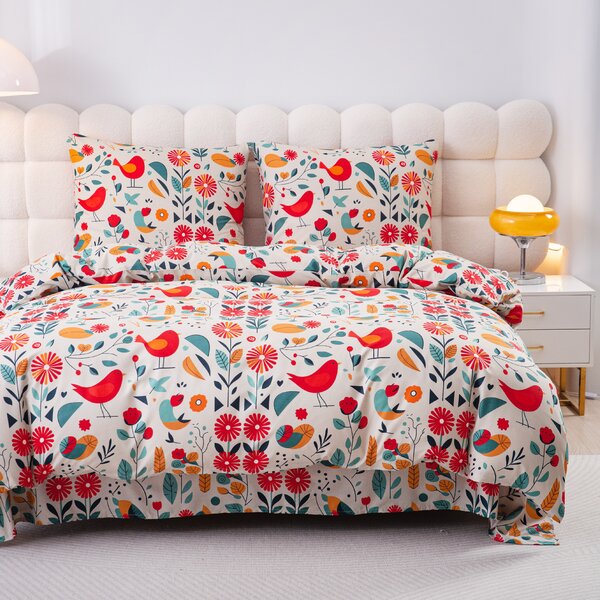 Obliečky z mikrovlákna RETRO VTÁČIK farebné Rozmer obliečky: 2 ks 70 x 90 cm | 200 x 220 cm