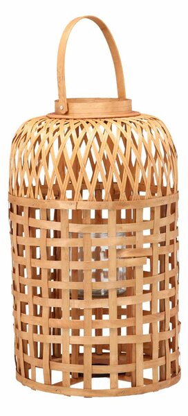 Lampión s dreveným rámom 52 cm