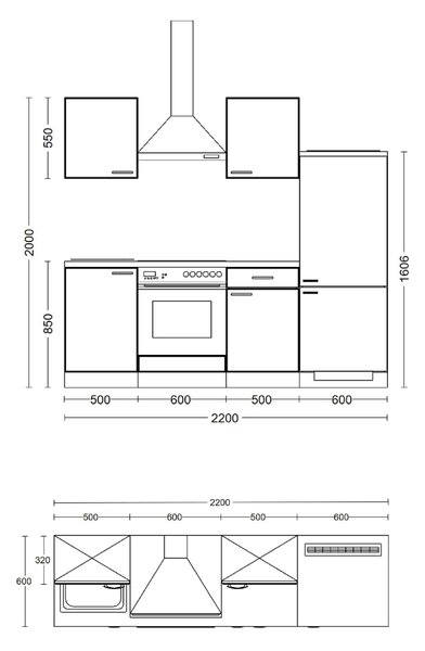 KUCHYNSKÁ LINKA AVILA 220 cm FlexWell - Online Only kuchyne, Online Only