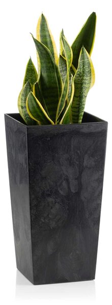 PLASTOVÝ KVETINÁČ PORTO 46X25X25 CM IMITÁCIA BETÓNU ČIERNA