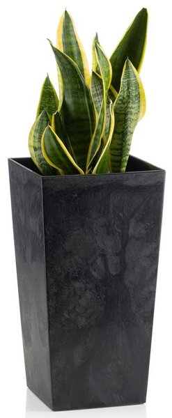 PLASTOVÝ KVETINÁČ PORTO 68X35X35 CM IMITÁCIA BETÓNU ČIERNA