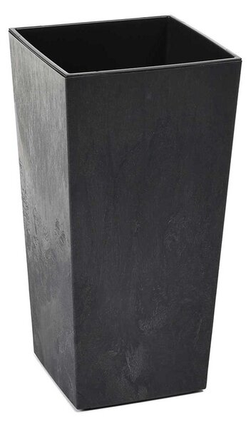 PLASTOVÝ KVETINÁČ PORTO 57X29X29 CM IMITÁCIA BETÓNU ČIERNA