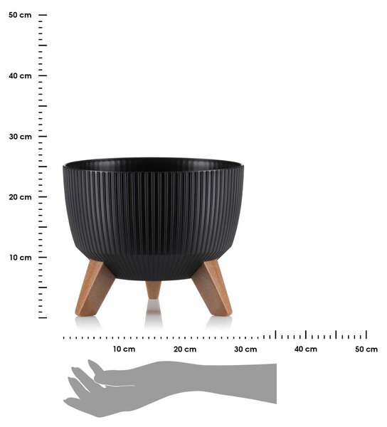 PLASTOVÝ KVETINÁČ ROSA LINEA ECO 18X29 CM ČIERNA