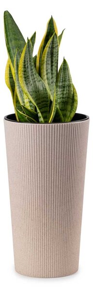 PLASTOVÝ KVETINÁČ URBANIKA ECO SADA 2KS 57X30 CM+46,6X25,5 CM BÉŽOVÁ