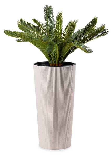 PLASTOVÝ KVETINÁČ URBANIKA ECO SADA 2KS 57X30 CM+46,6X25,5 CM BÉŽOVÁ