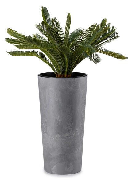PLASTOVÝ KVETINÁČ URBANIKA SADA 2KS 57X30 CM+46,6X25,5 CM IMITÁCIA BETÓNU SIVÁ