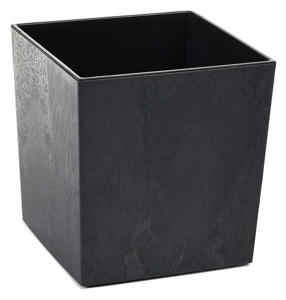 PLASTOVÝ KVETINÁČ FLORE 19X19 CM IMITÁCIA BETÓNU ČIERNA