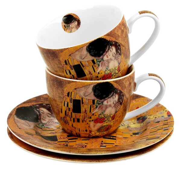 Porcelánová šálka s podšálkou Klimt The Kiss 90 ml sada 2ks