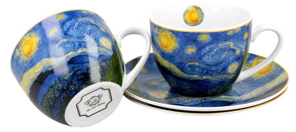 Porcelánová šálka s podšálkou Van Gogh Starry Night 90 ml sada 2ks