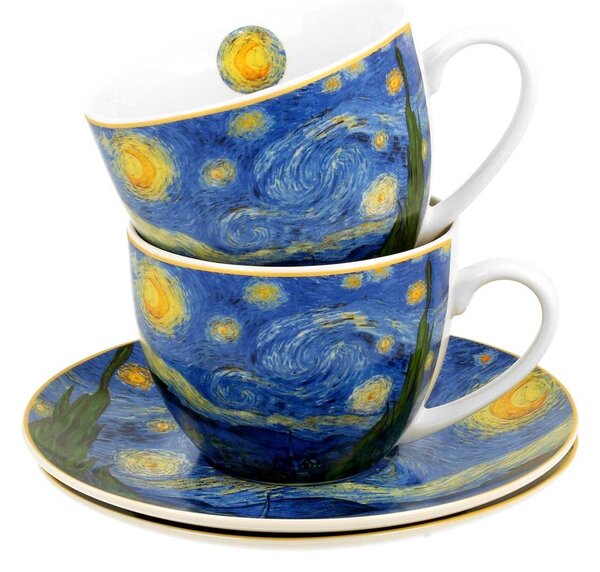 Porcelánová šálka s podšálkou Van Gogh Starry Night 90 ml sada 2ks