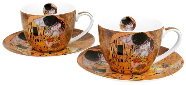 Porcelánová šálka s podšálkou Klimt The Kiss 250 ml sada 2ks