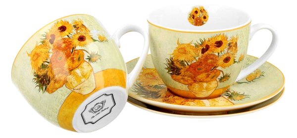 Porcelánová šálka s podšálkou Van Gogh Sunflowers 250 ml sada 2ks