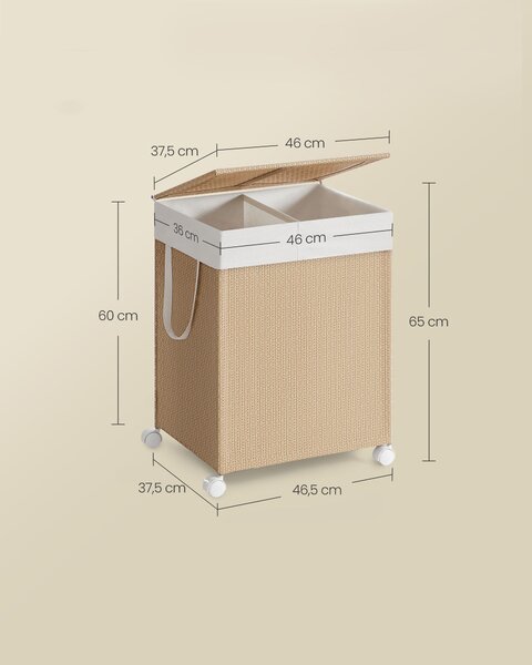 Kôš na bielizeň na kolieskach Deborah 2x50 l