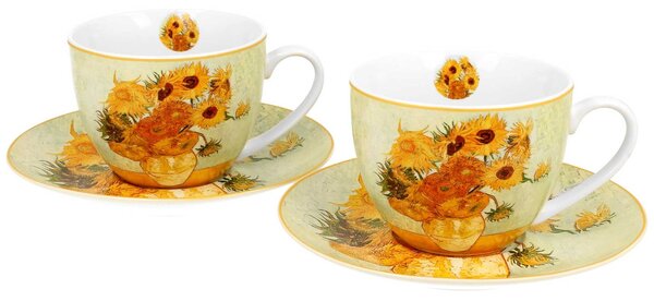 Porcelánová šálka s podšálkou Van Gogh Sunflowers 250 ml sada 2ks