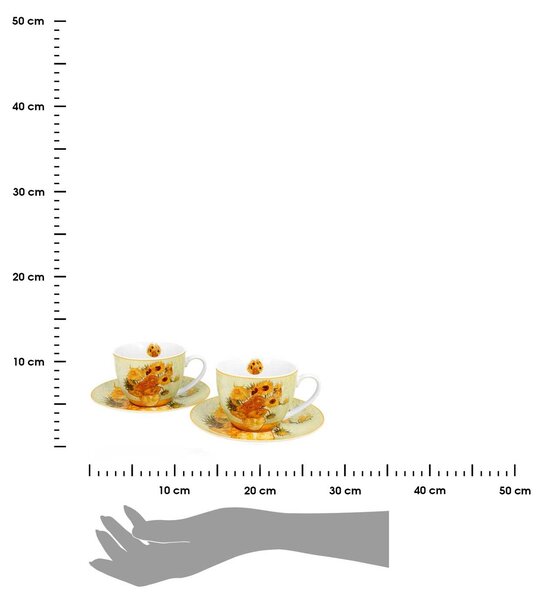 Porcelánová šálka s podšálkou Van Gogh Sunflowers 250 ml sada 2ks