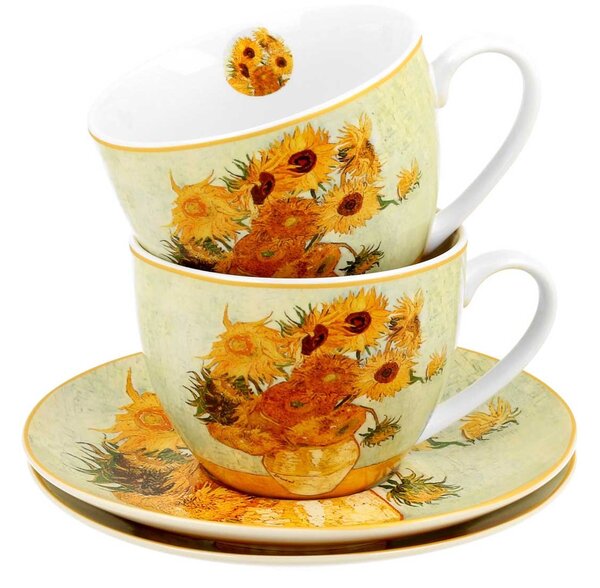 Porcelánová šálka s podšálkou Van Gogh Sunflowers 250 ml sada 2ks