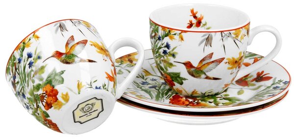 Porcelánová šálka s podšálkou Secret Garden 90 ml sada 2ks