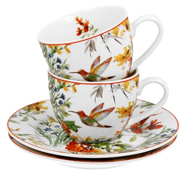 Porcelánová šálka s podšálkou Secret Garden 90 ml sada 2ks