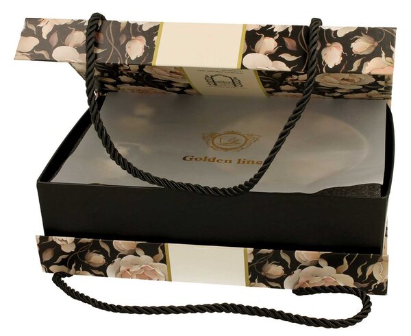 Porcelánová šálka na nohe s podšálkou English Roses Black 90 ml sada 2ks