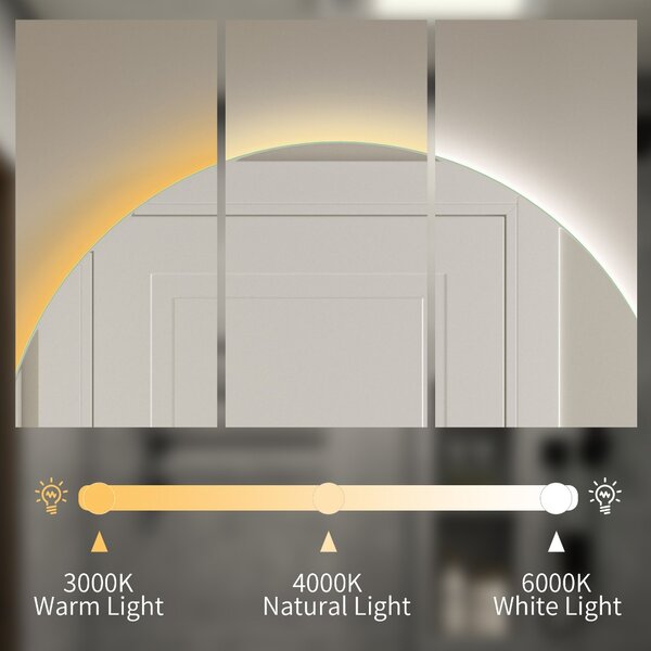 Erga Sofia, okrúhle LED zrkadlo 90cm, 2070 lm, 3 farby svetla, ERG-V01-207-9090