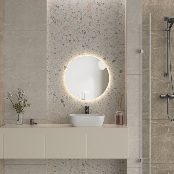 Erga Sofia, okrúhle LED zrkadlo 60cm, 1380 lm, 3 farby svetla, ERG-V01-207-6060