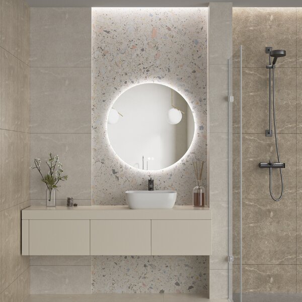 Erga Sofia, okrúhle LED zrkadlo 80cm, 1840 lm, 3 farby svetla, ERG-V01-207-8080