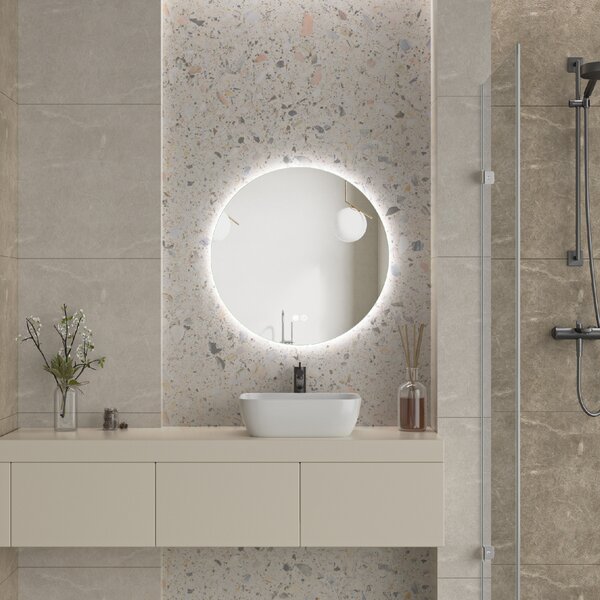 Erga Sofia, okrúhle LED zrkadlo 70cm, 1610 lm, 3 farby svetla, ERG-V01-207-7070