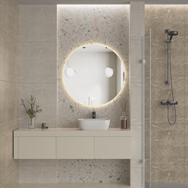 Erga Sofia, okrúhle LED zrkadlo 90cm, 2070 lm, 3 farby svetla, ERG-V01-207-9090