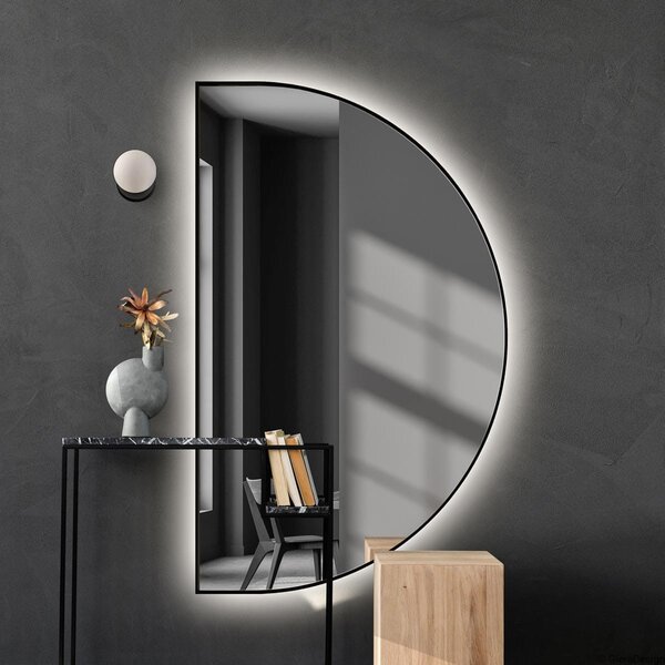 Zrkadlo Portal Wide LED Black Rozmer: 120 x 70 cm