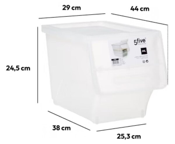 5Five® Úložný box ALL IN BOX s deleným vekom, 24l - 28,5 x 45,5 x 31 cm
