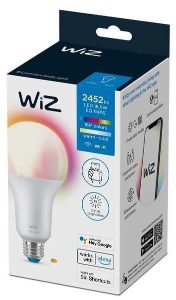 LED RGBW Stmievateľná žiarovka A80 E27/18,5W/230V 2200-6500K CRI 90 Wi-Fi - WiZ