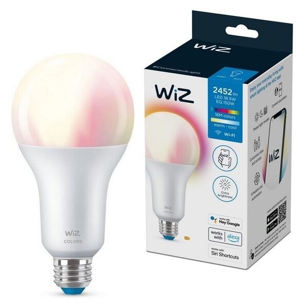 LED RGBW Stmievateľná žiarovka A80 E27/18,5W/230V 2200-6500K CRI 90 Wi-Fi - WiZ