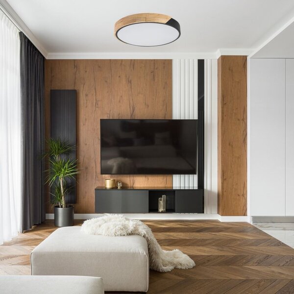 Stropné svietidlo LED 3000 / 4000 / 6500K čierna, drevo IP20 Rabalux MAPLE2 71418