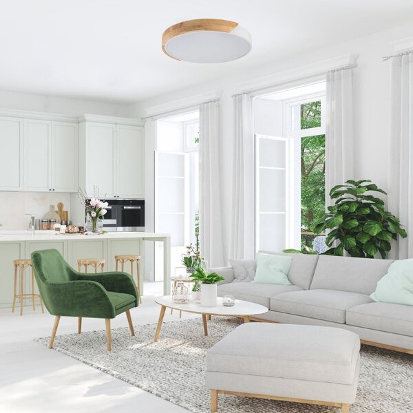 Stropné svietidlo LED 3000 / 4000 / 6500K biela, drevo IP20 Rabalux MAPLE2 71419