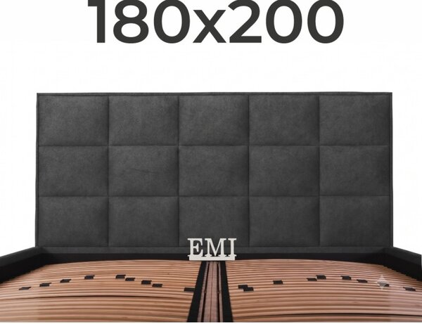 Posteľ čalúnená MONRA + lamelový rošt + matrac EMI