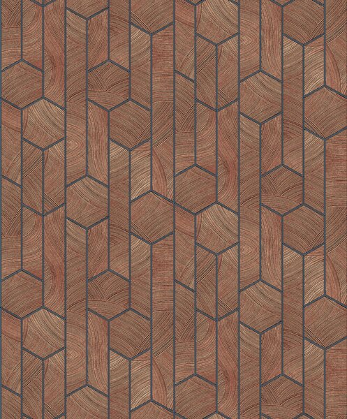 Hnedá vliesová tapeta, geometrický vzor, SUM106, Summer, Khroma by Masureel
