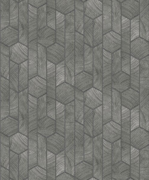 Čierno-strieborná vliesová tapeta, geometrický vzor, SUM101, Summer, Khroma by Masureel