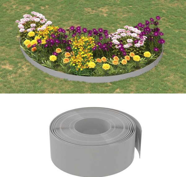 Záhradné obruby 5 ks sivé 10 m 20 cm polyetylén