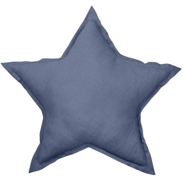 Cotton & Sweets Ľanový vankúš hviezda modrá 50cm