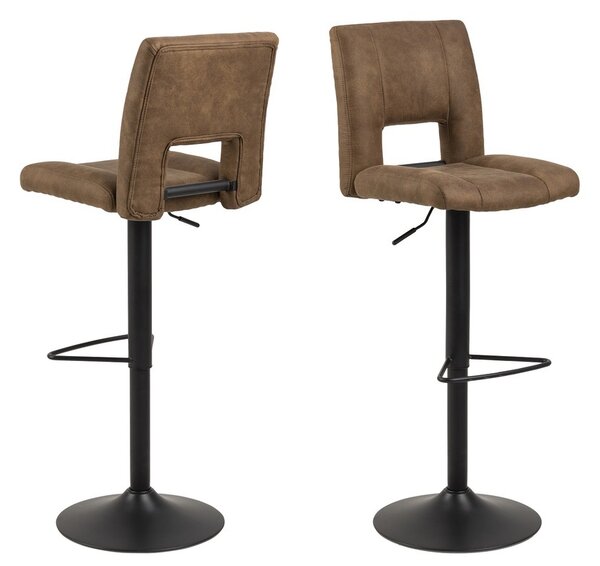 Dizajnová barová stolička Almonzo, svetlohnedá / čierna