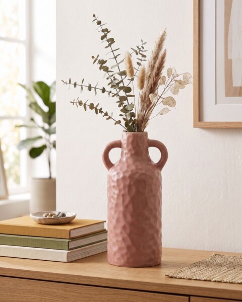 Váza na kvety ružová porcelánová 24 cm dekoratívna ručne vyrobená dekorácia na stôl tradičný dizajn
