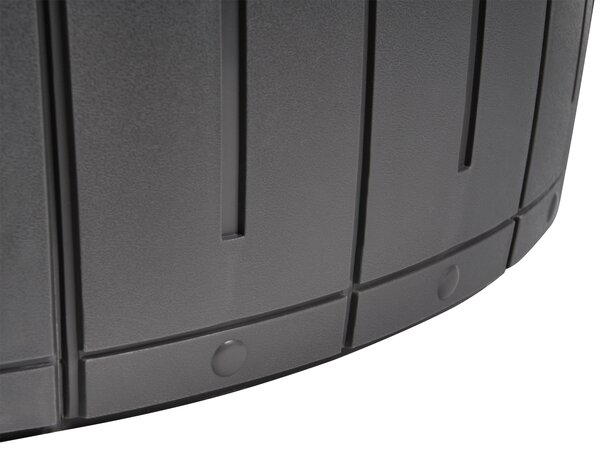 Záhradný úložný box sivý plast ⌀ 56 cm okrúhly tvar s držadlami na vonkajšie textílie exteriér