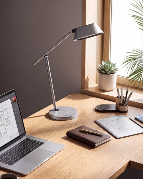 Stolná LED lampa sivá syntetický materiál so stmievačom a časovačom dotyková nastaviteľná moderná kancelária