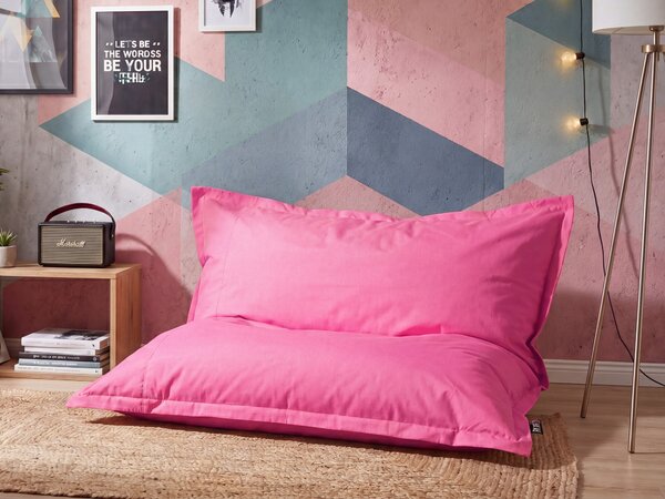 Extra veľký sedací vak ružový nylonový 180 x 230 cm vodoodolný poťah so zipsom polystyrénová výplň
