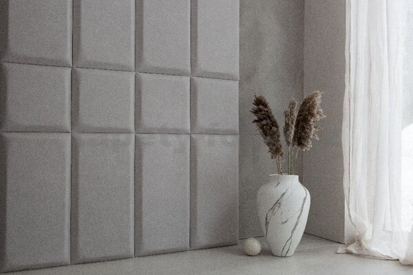 Čalúnený panel SOFTLINE SL SQ Riviera 95, sivý, rozmer 30 x 30 cm, IMPOL TRADE