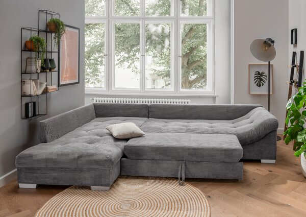 ROHOVÁ SEDAČKA, textil, sivá P & B - Sedačky, Online Only