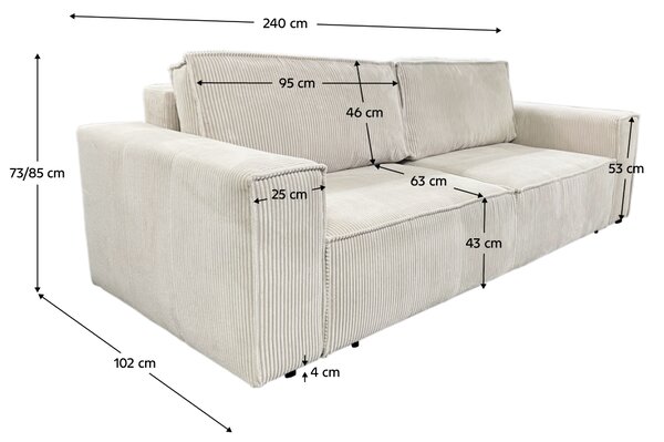 KONDELA Rozkladacia pohovka, béžová, HARPERA BIG SOFA